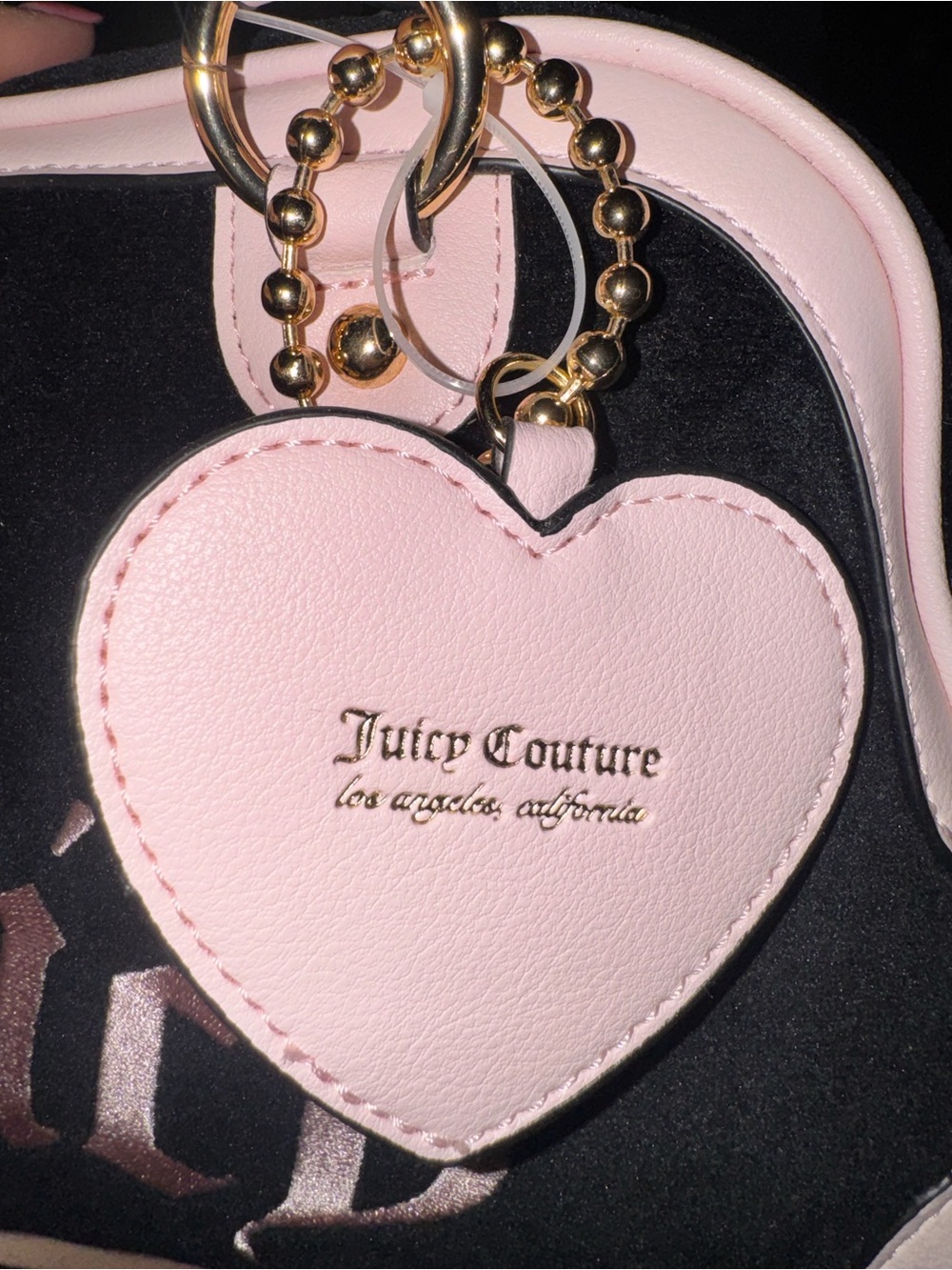 Juicy Couture Black and Pink Dome Satchel with Heart Charm - Picture 5 of 7